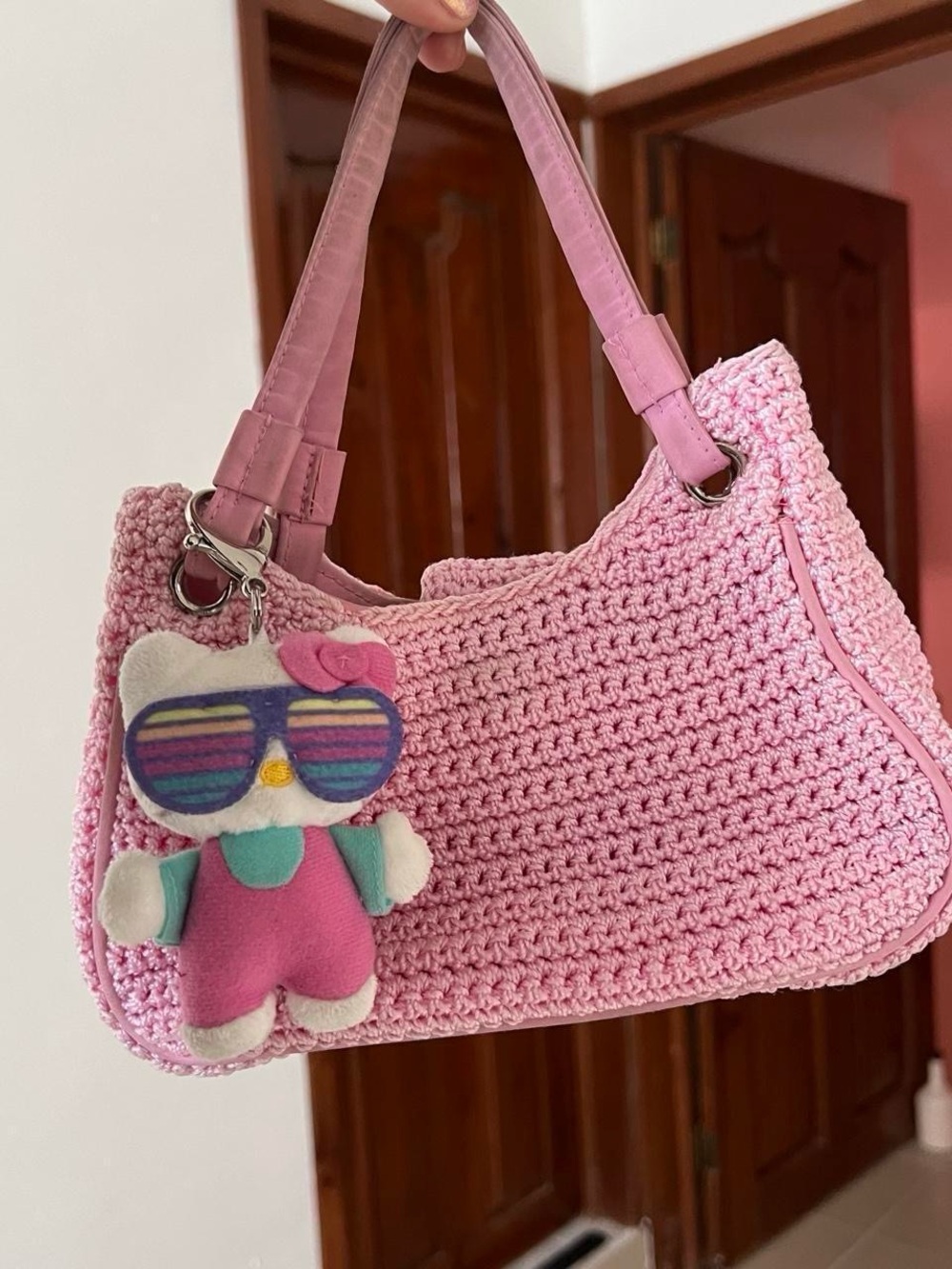 Pink Crochet Purse